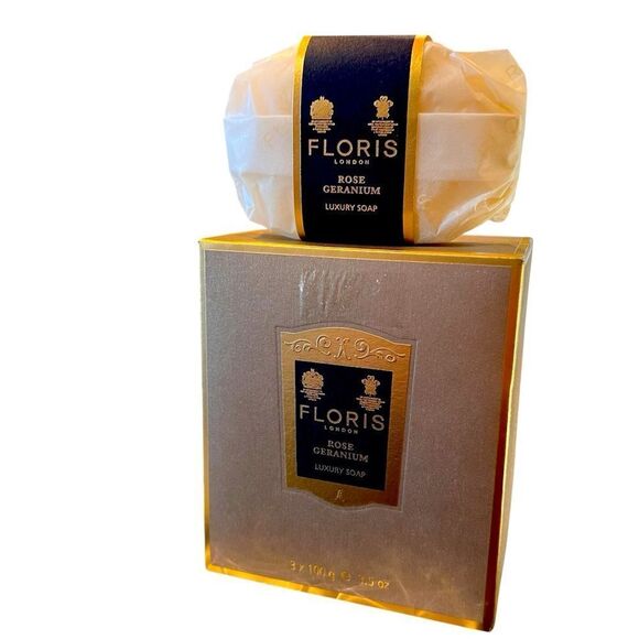 Floris London Rose Geranium Luxury Soap Set - Picture 1 of 1